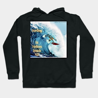 Surfing at St Heliers Beach New Zealand Hoodie